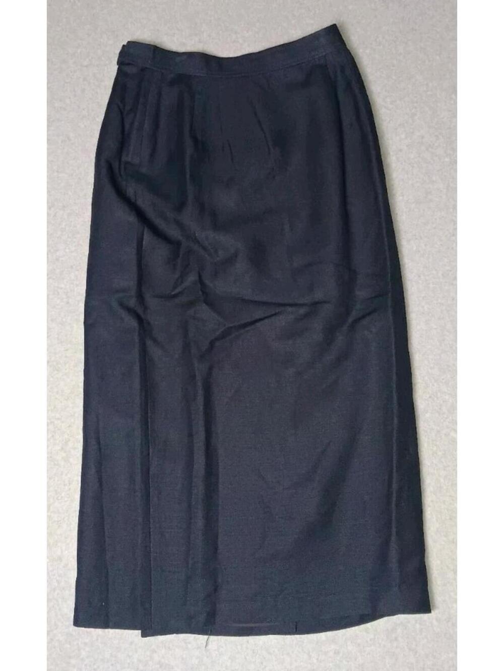 Ann Taylor Linen Blend Maxi Wrap Skirt Womens Size 12 Black Old Money Quiet... - Picture 7 of 7